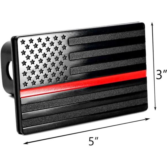 USA Flag Metal Trailer Hitch Cover with Anti-rattle hitch Pin Bolt - Picture 3 of 7